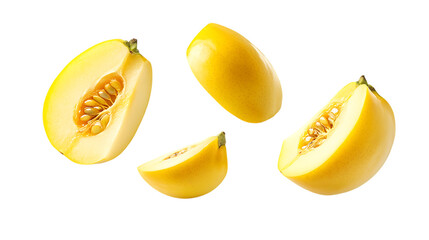 Chinese Quince with half slices falling png