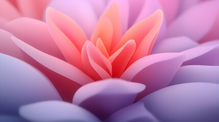 Close-Up Pink Purple Orange Flower Petals Abstract Geometric Mandala Design