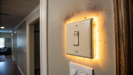 thermal anomaly is visible around light switch indicating potential electrical issues that need attention
