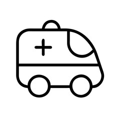 Ambulance vehicle outline representing emergency medical services and healthcare concepts