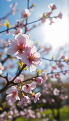 Beautiful Cherry Blossom Branch in Full Bloom