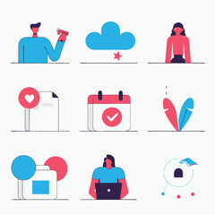 A diverse Vector set Illustrator Artwork Design