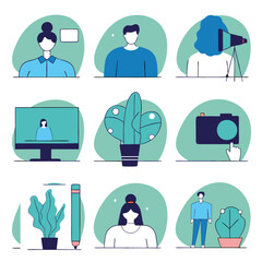 A diverse Vector set Illustrator Artwork Design