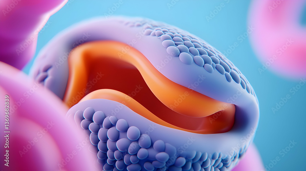 Aufkleber colorful 3d rendering of microscopic cell structure