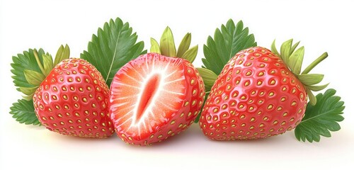 strawberry on white background