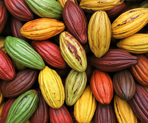 Fototapeta premium cocoa pods, which are the fruit of the cacao tree