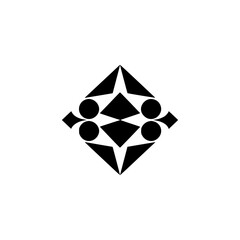 Abstract Geometric Emblem: Minimalist Black and White Design