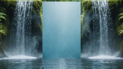 Flowing Waterfall with Refreshing Vibes Background
