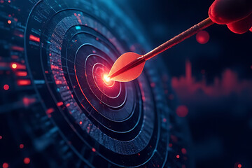 Precision targeting technology digital environment graphic design futuristic viewpoint concept