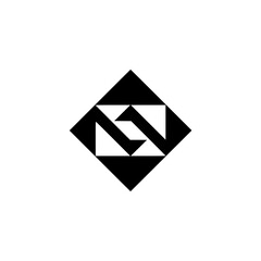 Fototapeta premium Minimalist Abstract Logo: Interlocking Shapes and Negative Space
