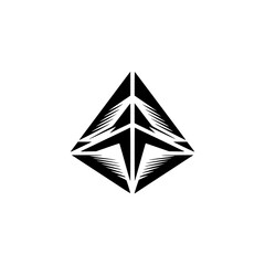 Fototapeta premium Abstract Geometric Symbol in Black on White Background