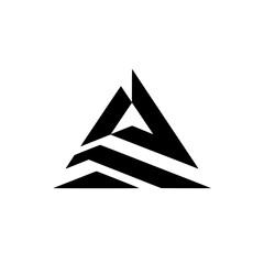 Geometric Black Triangle Logo on White Background - Minimalist Design