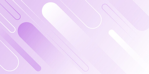 White abstract wide banner background with purple geometric shapes. Minimal geometric. Modern futuristic concept. Suitable for covers, headers, business, presentations