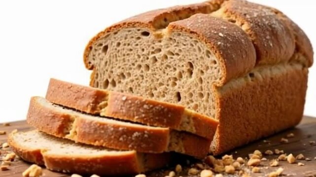 sliced bread on a white background