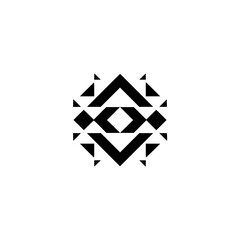 Geometric Black and White Abstract Shape on Light Background