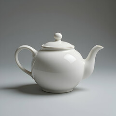 White Teapot Ceramic Tea Kettle Stock Photo