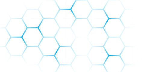 Abstract Hexagon white background , blue light and shadow. Abstract background design with white hexagon and blue light. Abstract. Hexagon. Vector.