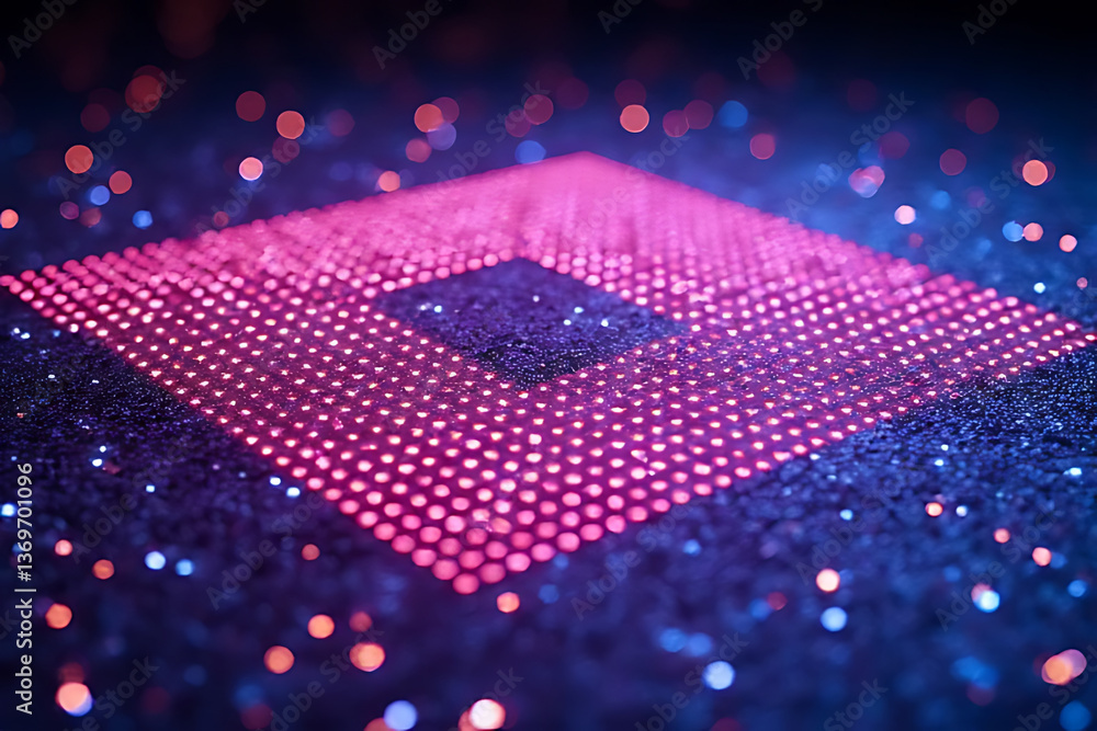 Poster dynamic light patterns create vibrant visuals in a tech-inspired environment abstract concept