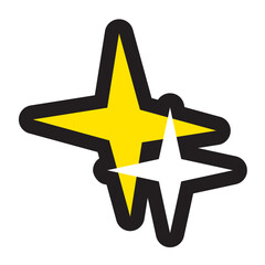 Black line icon cute Twinkle star
