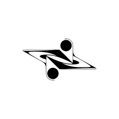 Abstract Geometric Logo Design: Black Shapes on White, Modern Minimalism