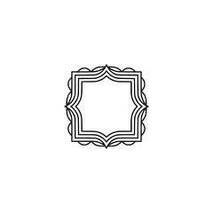 Elegant Line Art Frame Design, Geometric Badge Icon, Minimalist Style