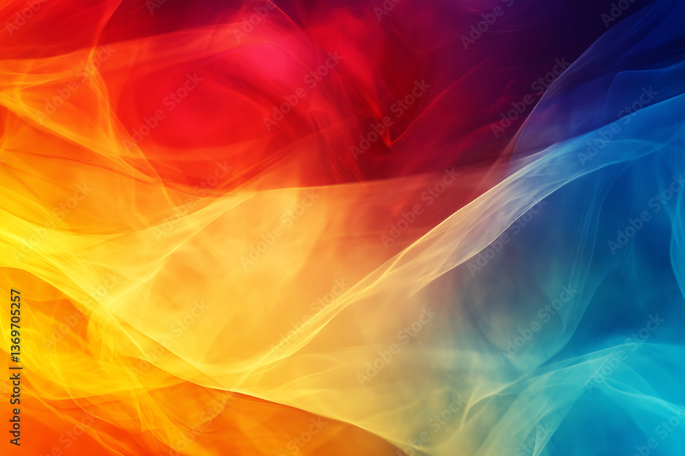Poster abstract gradient flow with warm and cool colors background design