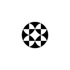 Geometric Circle Design: Monochrome Abstract Logo Element