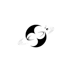 Abstract Space Logo: Symmetrical Black & White Design