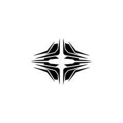 Fototapeta premium Geometric Starburst Logo in Grayscale - Minimalist Abstract Design