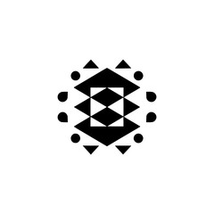 Geometric Abstract Design: Black & White Symmetry on Textured Background