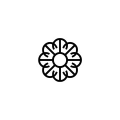 Minimalist Floral Logo Design in Black on White, Clean & Elegant