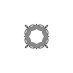 Geometric Ornament Logo in Black and White, Elegant Design