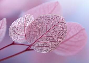Delicate Pink Leaves Close-up