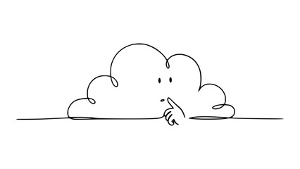 Cloud Watching Pose Line Art: Illustrate Relaxation with Clean Lines