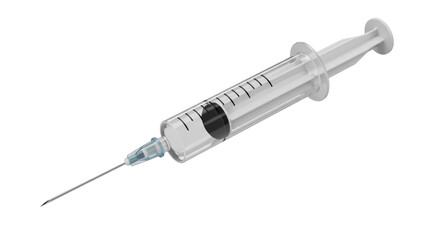 Isolated Syringe with Needle - Medical Injection