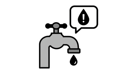 Isolated Faucet with Leaking Drop - Water Wastage