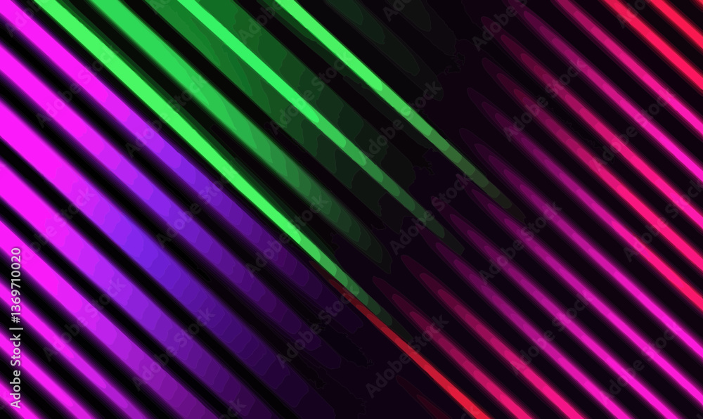 Poster vibrant neon stripes background - gradient technology pattern for dynamic visuals