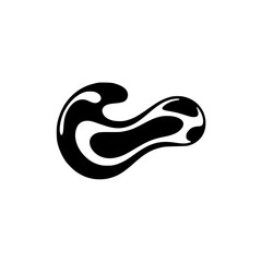 Abstract Black and White Blob Shape, Minimalist Design