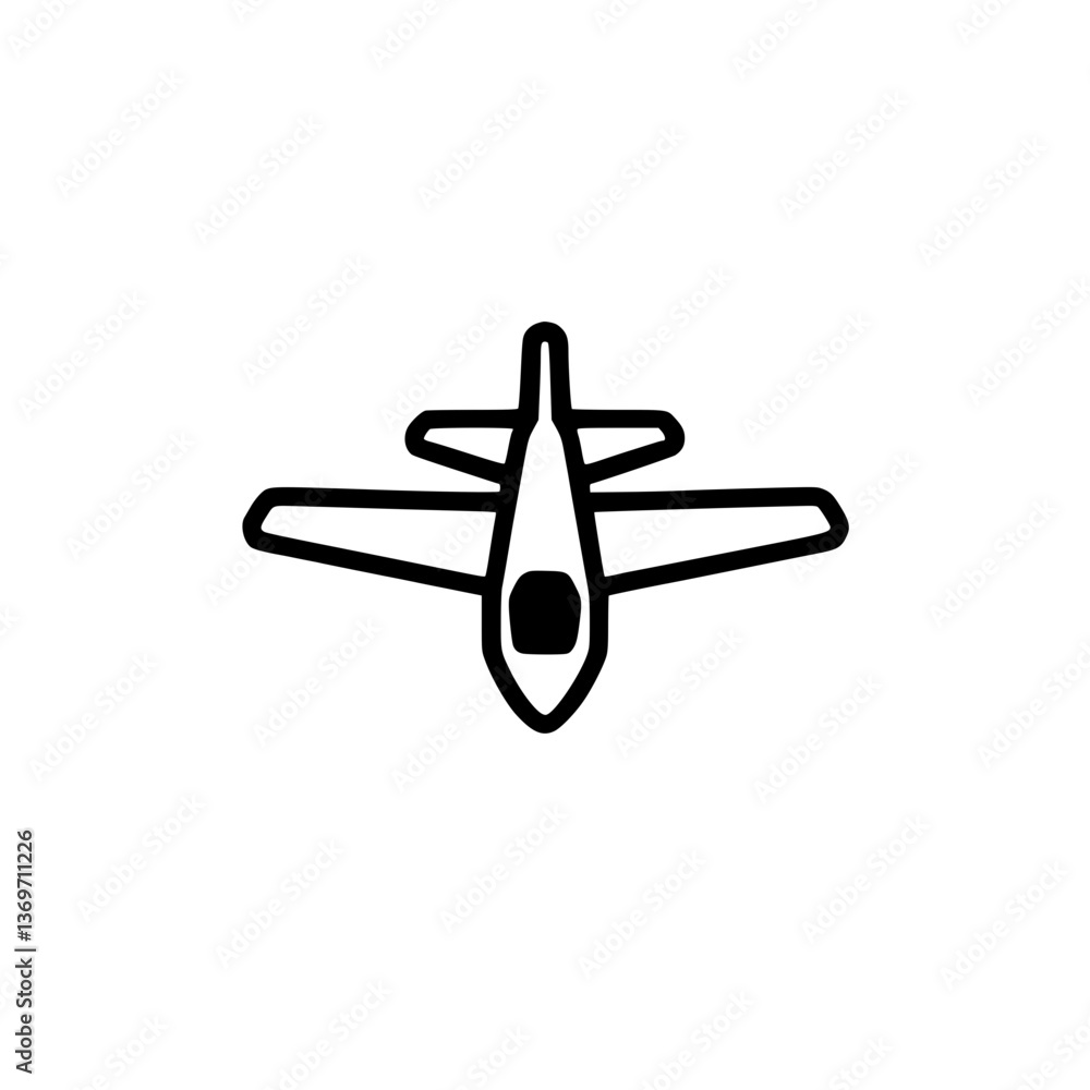 Poster simple airplane icon with a streamlined design symbolizing flight and travel clean lines and minimal