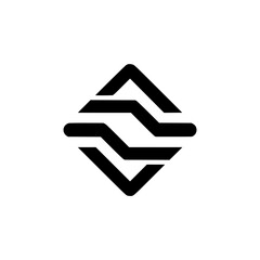 Geometric Abstract Black Logo on White Background