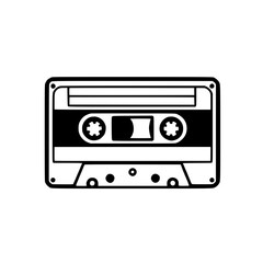 Obraz premium and illustration of a retro audio cassette tape Minimalist design for a vintage musical technology icon Nostalgic media format