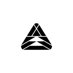 Abstract Geometric Logo, Black Triangle Design on White Background
