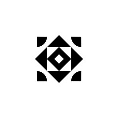 Geometric Diamond Abstract Pattern on White - Modern Design Element