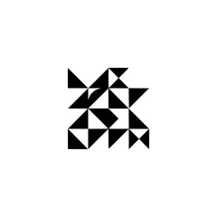 Obraz premium Abstract Geometric Triangle Composition in Black and White