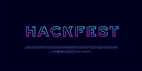 Technology font, digital cyber alphabet made future space style, letters A, B, C, D, E, F, G, H, I, J, K, L, M, N, O, P, Q, R, S, T, U, V, W, X, Y, Z, numerals 0, 1, 2, 3, 4, 5, 6, 7, 8, 9 made line