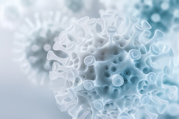 Close up image of 3d virus on white background.