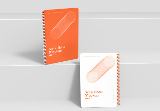 Spiral Bound Notebook Front Cover Mockup