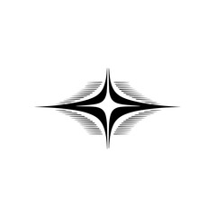 Elegant Black & White Starburst Vector Logo, Minimalist Design
