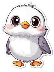 Obraz premium cute_cheerful_cartoon_gull_chick