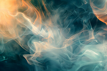 Fototapeta premium Abstract swirls of colorful smoke creating a dreamy, ethereal atmosphere.